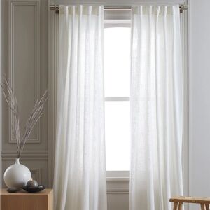 Quince, Cotton Sheer Curtain (Set of Two), White